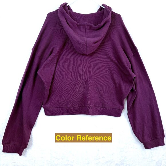 Free People FP Beach Sweater Womens L Purple Knit Pull Over Hooded Slouchy - Picture 5 of 8